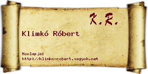 Klimkó Róbert névjegykártya