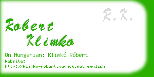 robert klimko business card